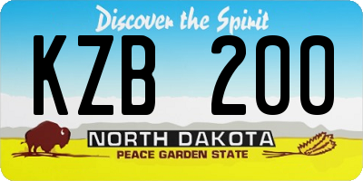 ND license plate KZB200