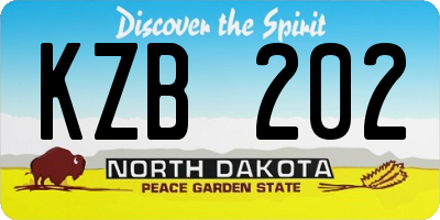 ND license plate KZB202