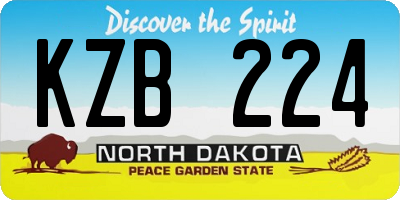 ND license plate KZB224