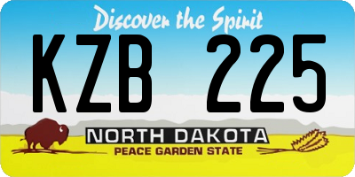 ND license plate KZB225