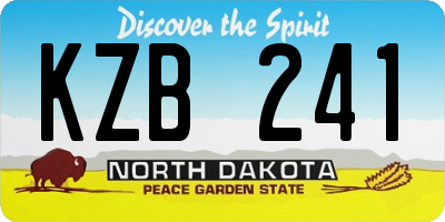 ND license plate KZB241