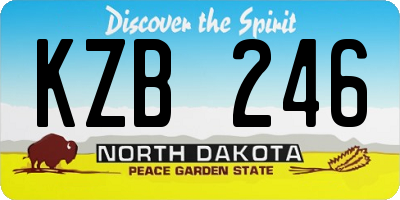 ND license plate KZB246