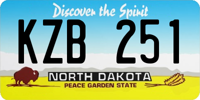 ND license plate KZB251