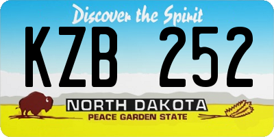 ND license plate KZB252