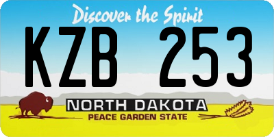 ND license plate KZB253