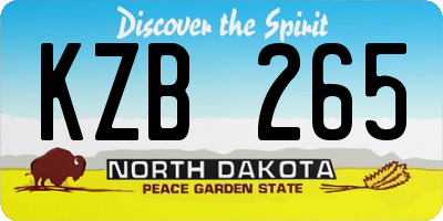 ND license plate KZB265