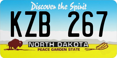 ND license plate KZB267