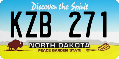ND license plate KZB271