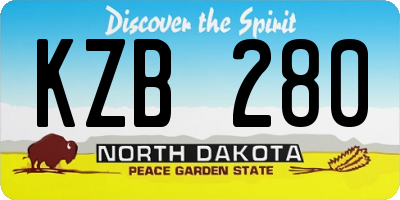 ND license plate KZB280