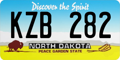 ND license plate KZB282