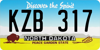 ND license plate KZB317