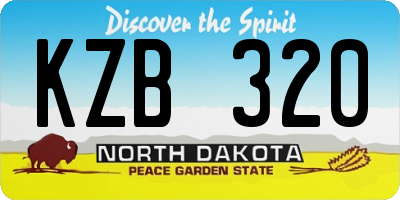 ND license plate KZB320