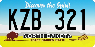 ND license plate KZB321