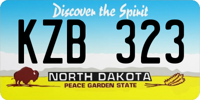 ND license plate KZB323