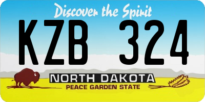 ND license plate KZB324