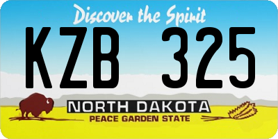 ND license plate KZB325