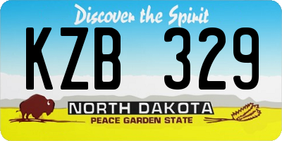 ND license plate KZB329