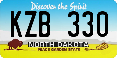 ND license plate KZB330