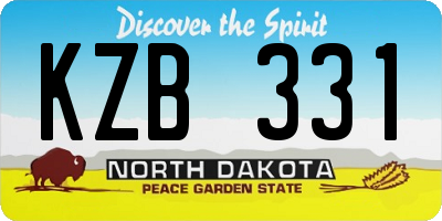 ND license plate KZB331