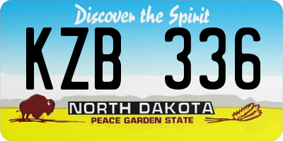 ND license plate KZB336