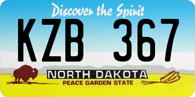 ND license plate KZB367