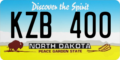 ND license plate KZB400