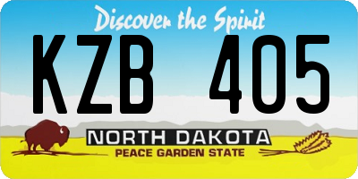 ND license plate KZB405
