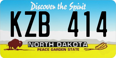 ND license plate KZB414