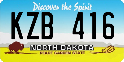 ND license plate KZB416