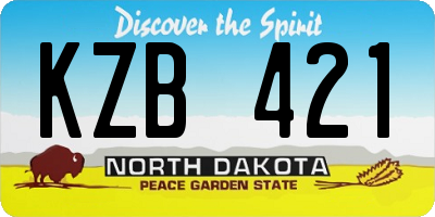 ND license plate KZB421