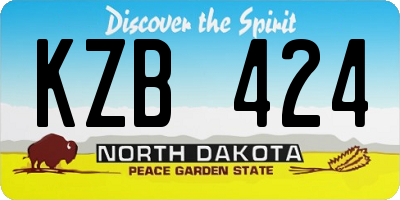 ND license plate KZB424