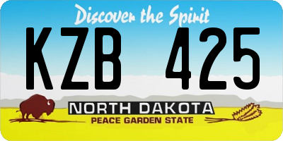 ND license plate KZB425