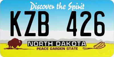 ND license plate KZB426