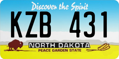 ND license plate KZB431