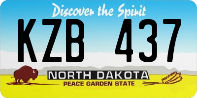 ND license plate KZB437