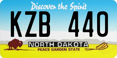 ND license plate KZB440