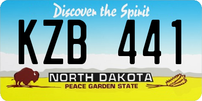 ND license plate KZB441