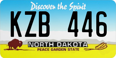 ND license plate KZB446