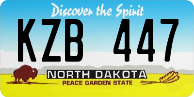 ND license plate KZB447