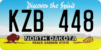 ND license plate KZB448