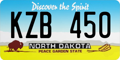 ND license plate KZB450