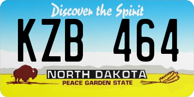 ND license plate KZB464