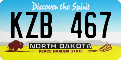 ND license plate KZB467