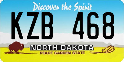 ND license plate KZB468