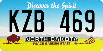 ND license plate KZB469