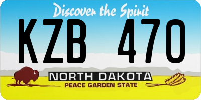 ND license plate KZB470