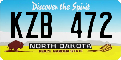 ND license plate KZB472