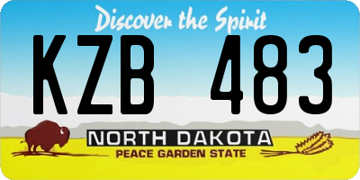 ND license plate KZB483