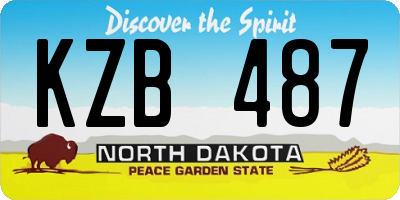 ND license plate KZB487