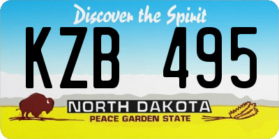 ND license plate KZB495